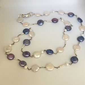 Designer hand knotted Coin pearl necklace